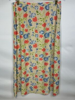 Vintage Signature Expressions Floral Midi Skirt Sz 10 Rayon Cottagecore Spring